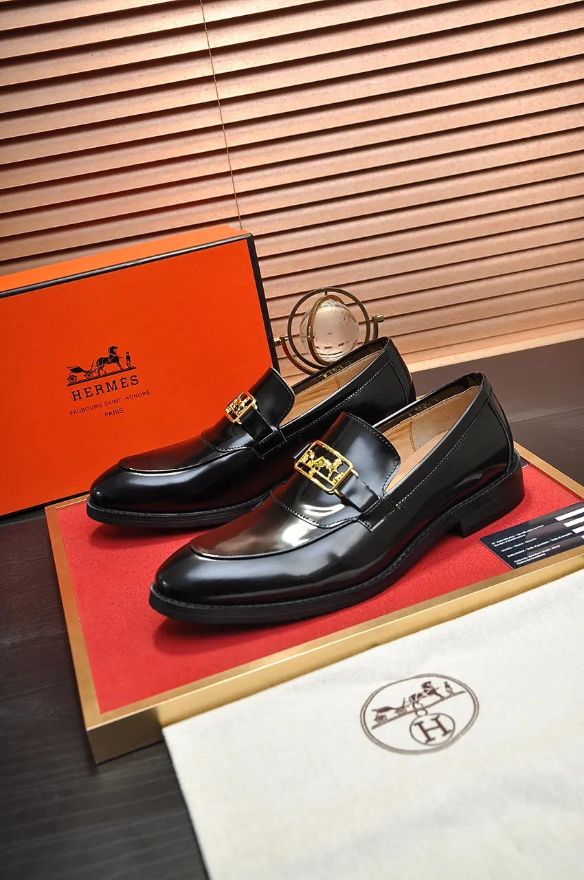 Men's shoes 💰500💶[HERMES] (cowhide lining)🍀Italian top luxury🍀He does not pursue novel styles and gorgeous colors, but attracts the favor of successful men with his flawless, elegant and classic style! This very, very comfortable, simple and stable style makes it easy to match any style! The pattern is absolutely 1:1 refined from the original case, and we strive for excellence in materials, imported cowhide + cowhide lining💪💪💪extraordinary texture👍! .Black brown code number: 38 to 45 (45 customized)